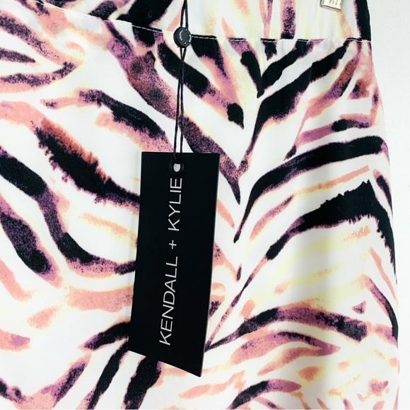 NWT Kendall + Kylie Zebra Print High Waist Midi Skirt Sz S - Picture 3 of 7